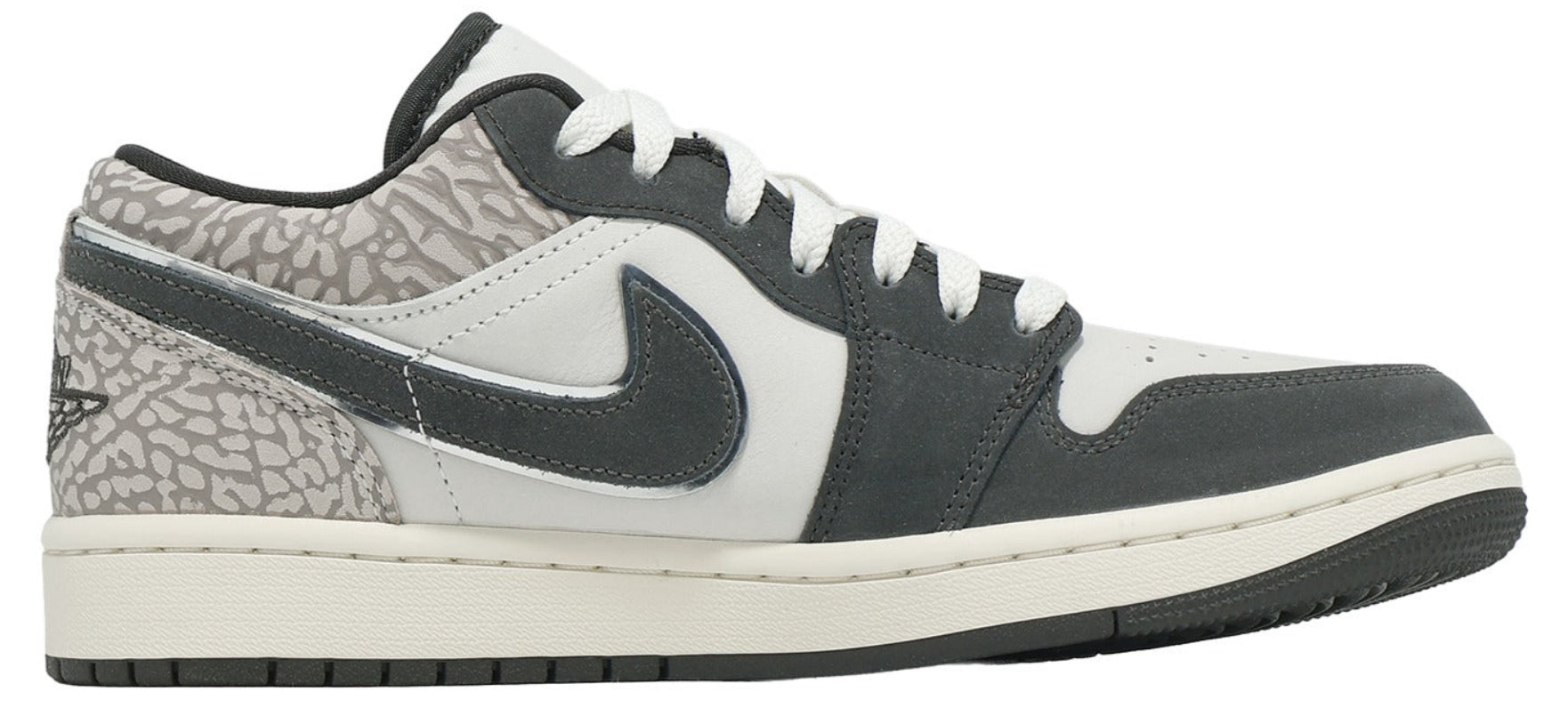 Jordan 1 Low SE Sail Deep Pewter Elephent Print
