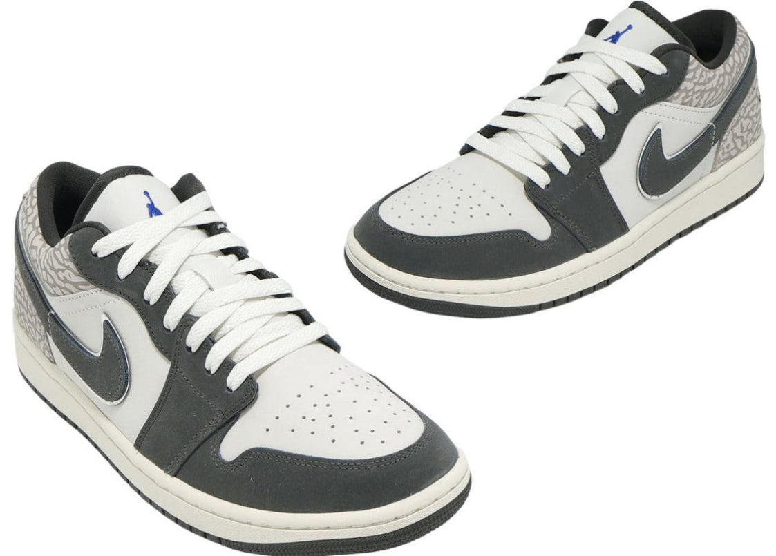 Jordan 1 Low SE Sail Deep Pewter Elephent Print