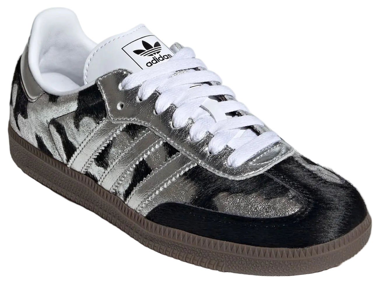 Adidas Samba OG Black Pony Hair Silver Metallic (Women's)