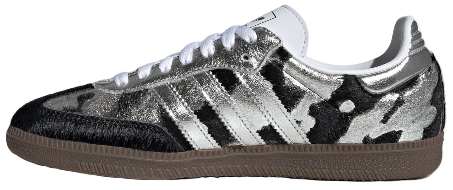 Adidas Samba OG Black Pony Hair Silver Metallic (Women's)