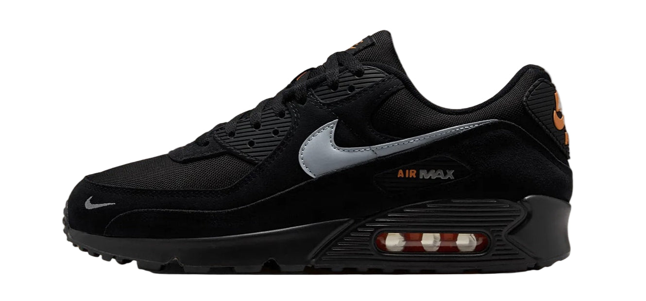 Nike Air Max 90 Black Metallic Cool Grey Orange