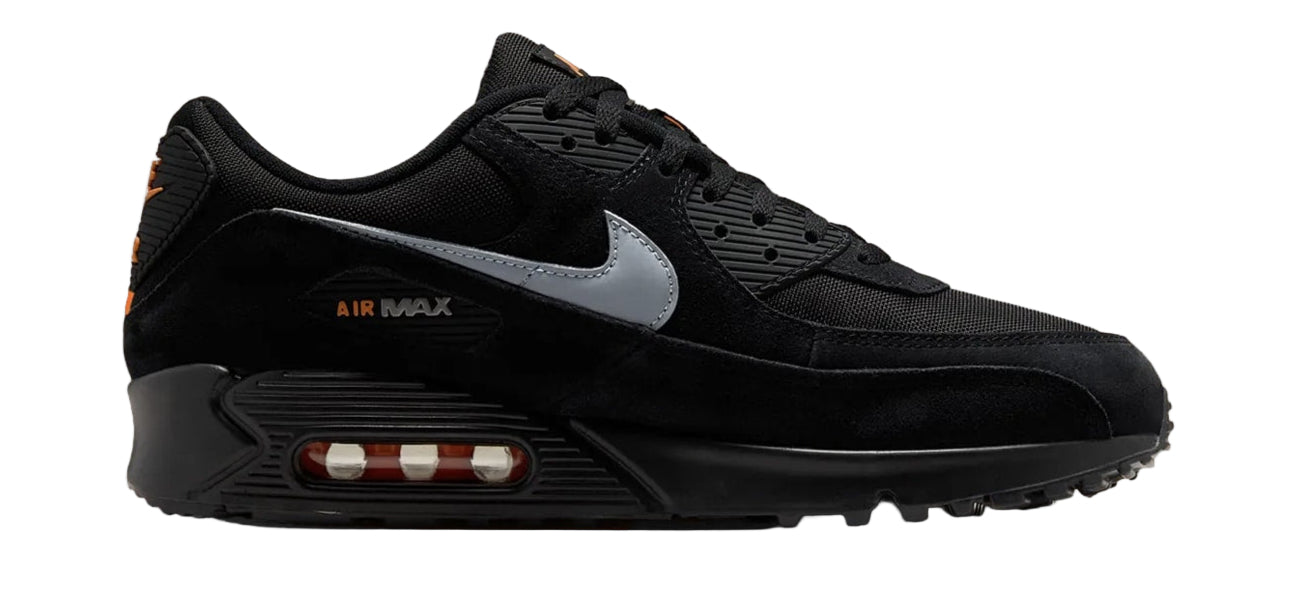 Nike Air Max 90 Black Metallic Cool Grey Orange